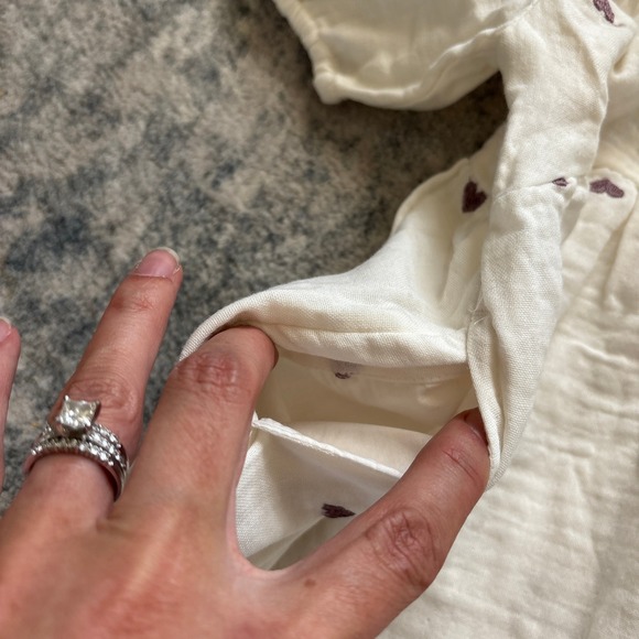 Cat and Jack Girls Dress 18 Months White Gauzy Embroidered Hearts Purple NEW - Picture 4 of 8